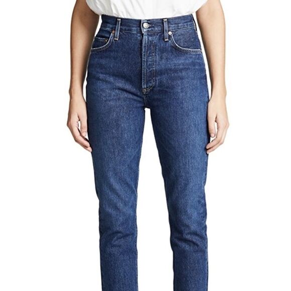 Agolde Remy Wink Wash Jeans Ankle Cropped High Rise Straight Leg Size 24 - Picture 4 of 13